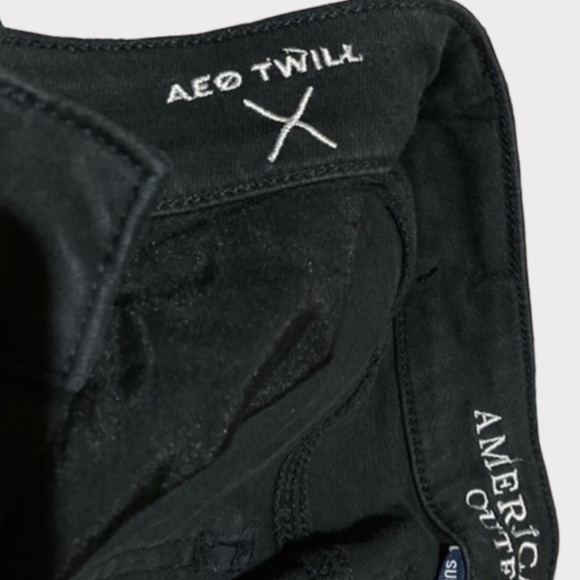 American Eagle Skinny Distressed Black Jeggings Size Zero 0 - Picture 12 of 16